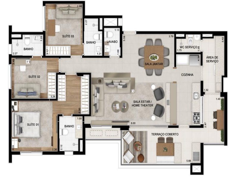 Apartamento à venda com 4 quartos, 130m² - Foto 24