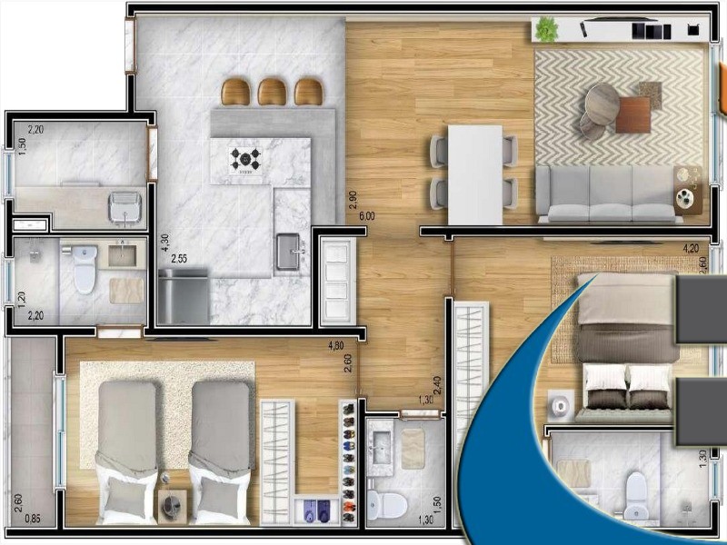 Apartamento à venda com 2 quartos, 111m² - Foto 9