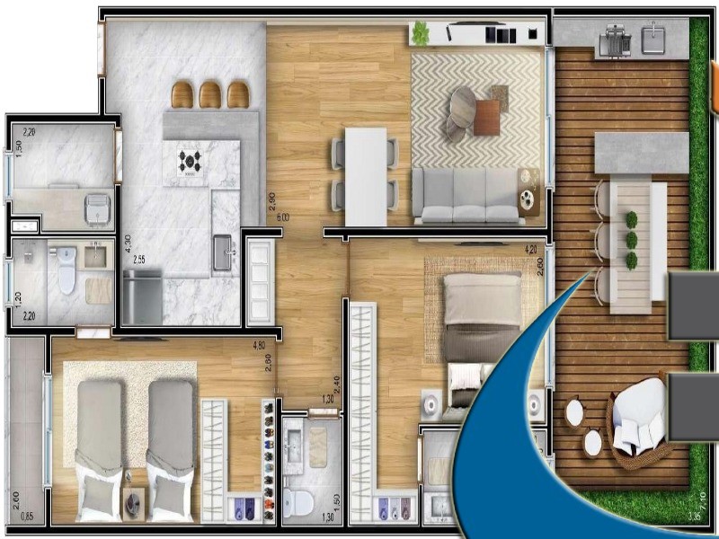 Apartamento à venda com 2 quartos, 111m² - Foto 10