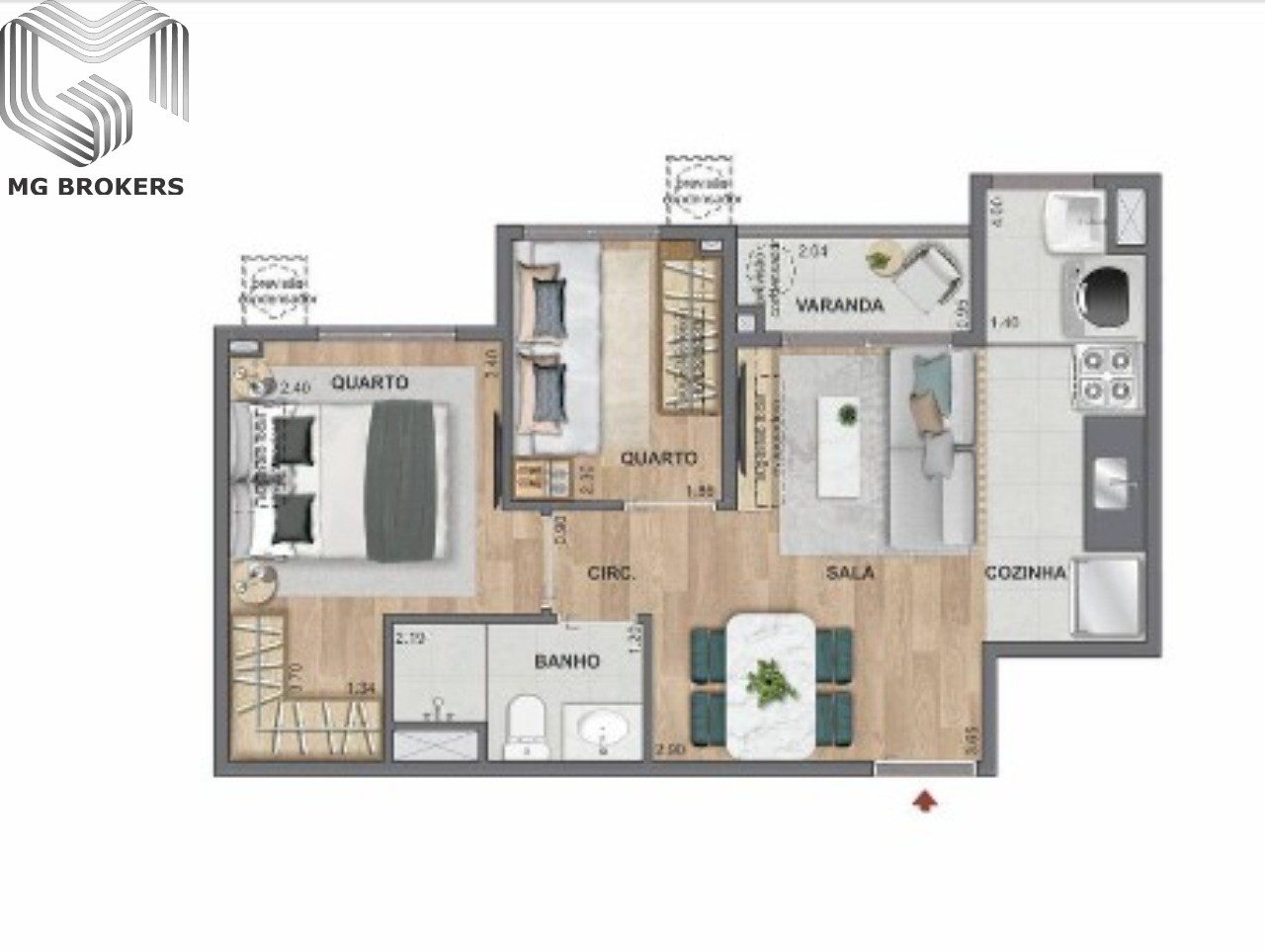 Apartamento à venda com 2 quartos, 58m² - Foto 45