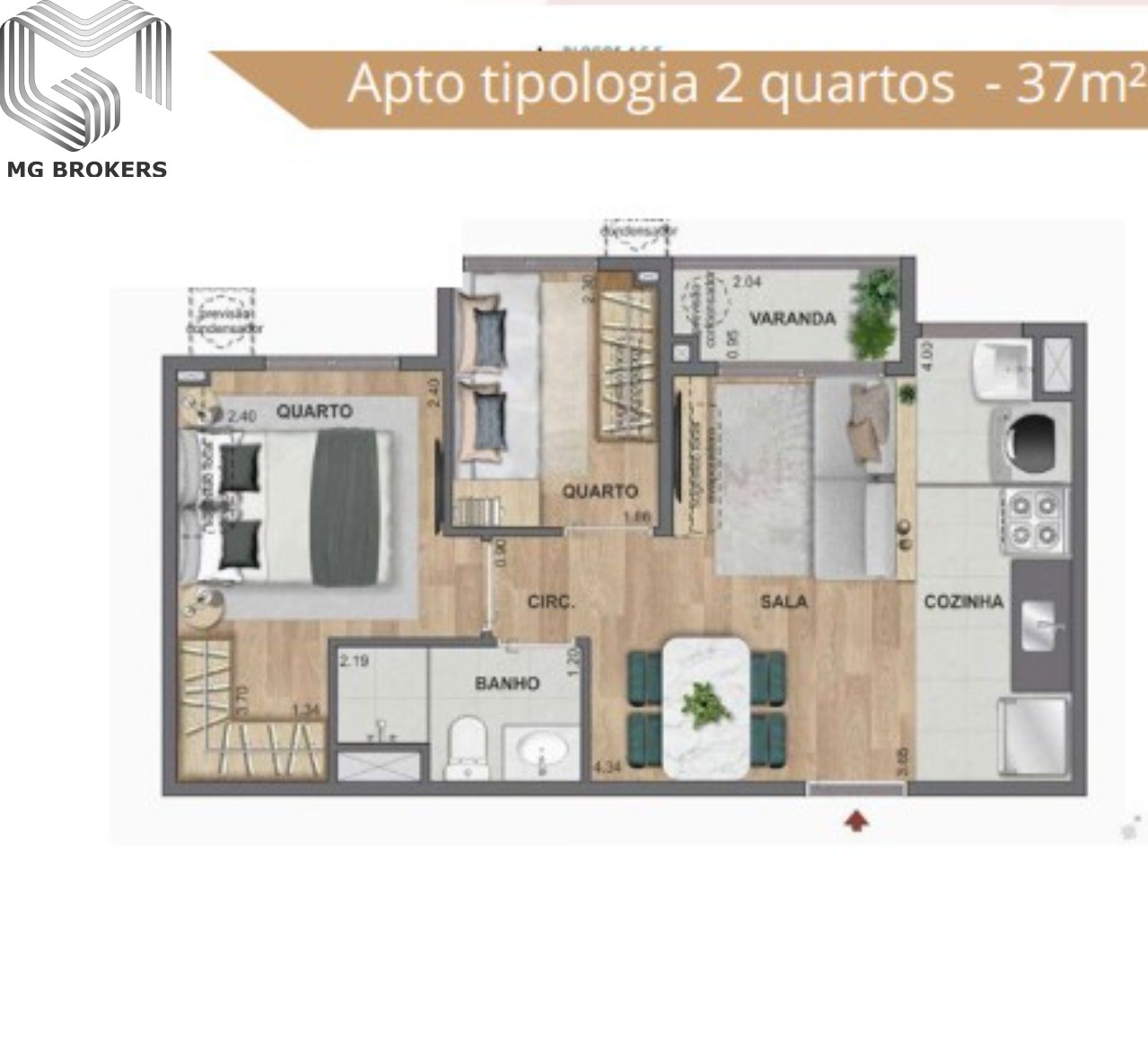 Apartamento à venda com 2 quartos, 37m² - Foto 10