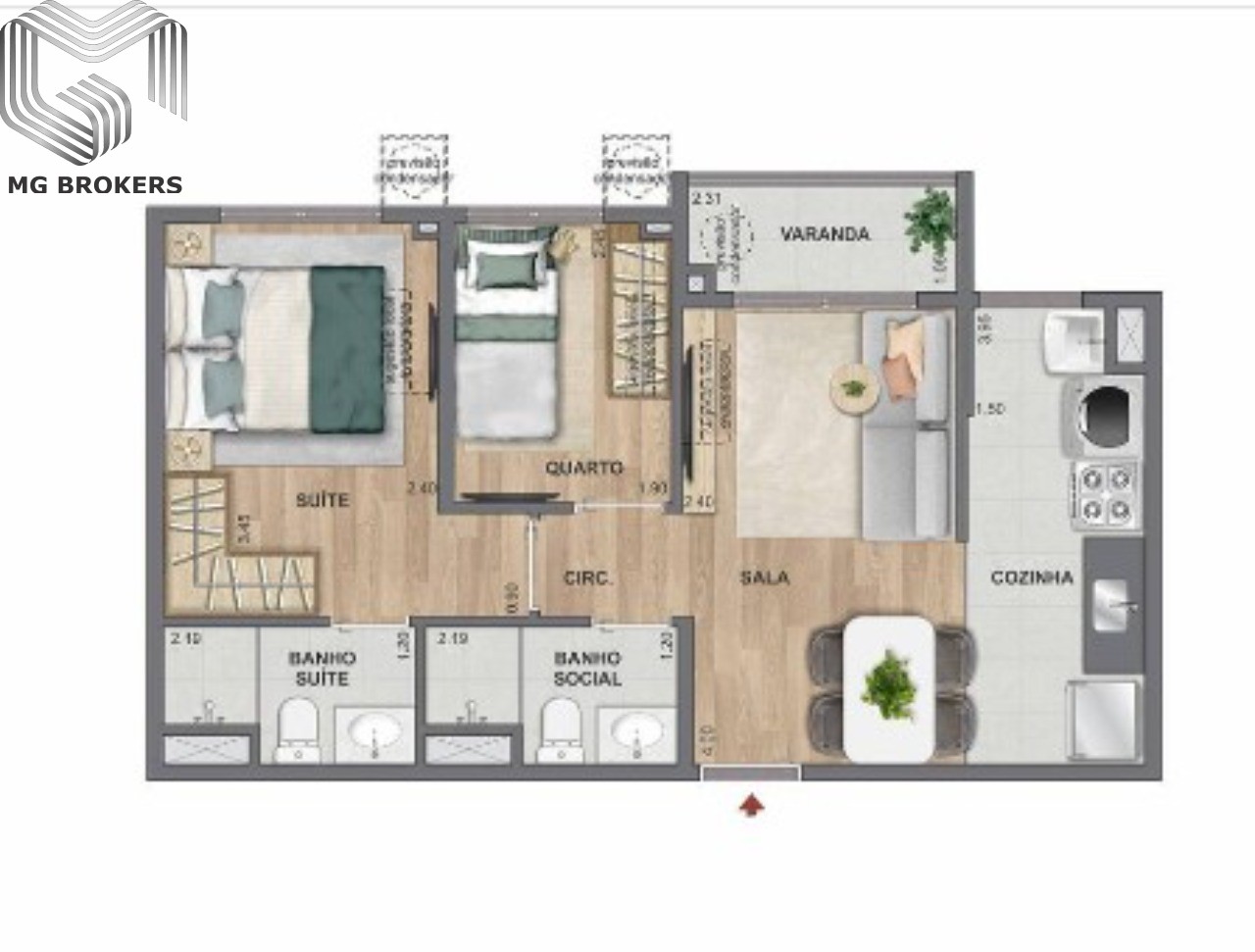 Apartamento à venda com 2 quartos, 58m² - Foto 44