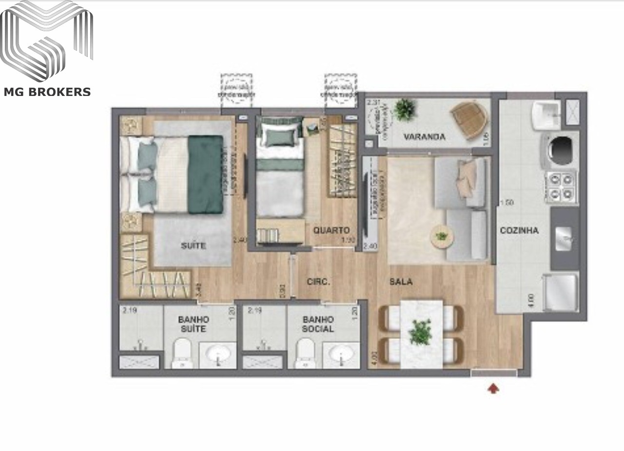 Apartamento à venda com 2 quartos, 58m² - Foto 42