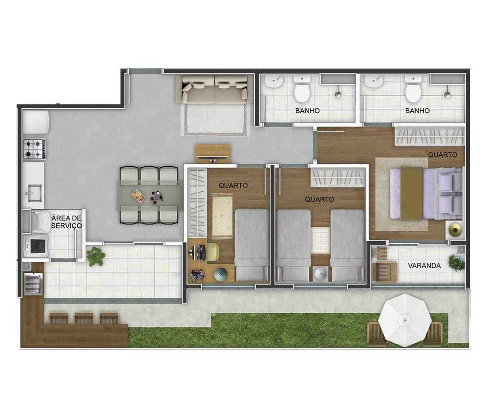Apartamento, 3 quartos, 63 m² - Foto 54