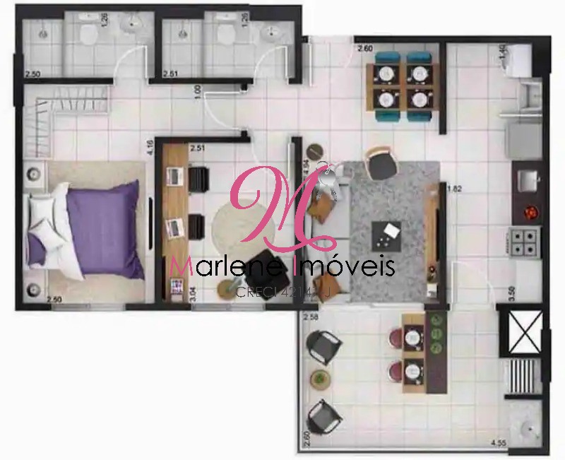 Apartamento à venda com 2 quartos, 67m² - Foto 6