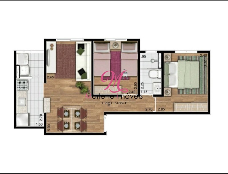 Apartamento à venda com 2 quartos, 46m² - Foto 2