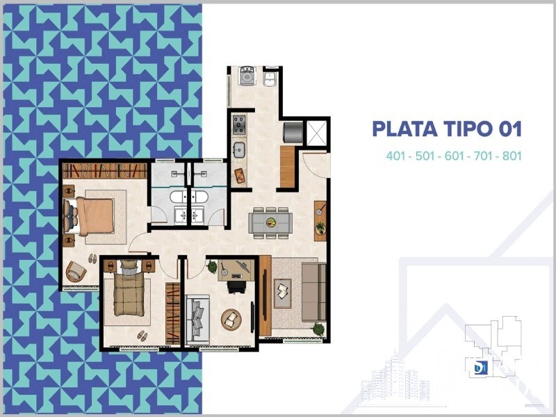 Apartamento à venda com 2 quartos, 67m² - Foto 7