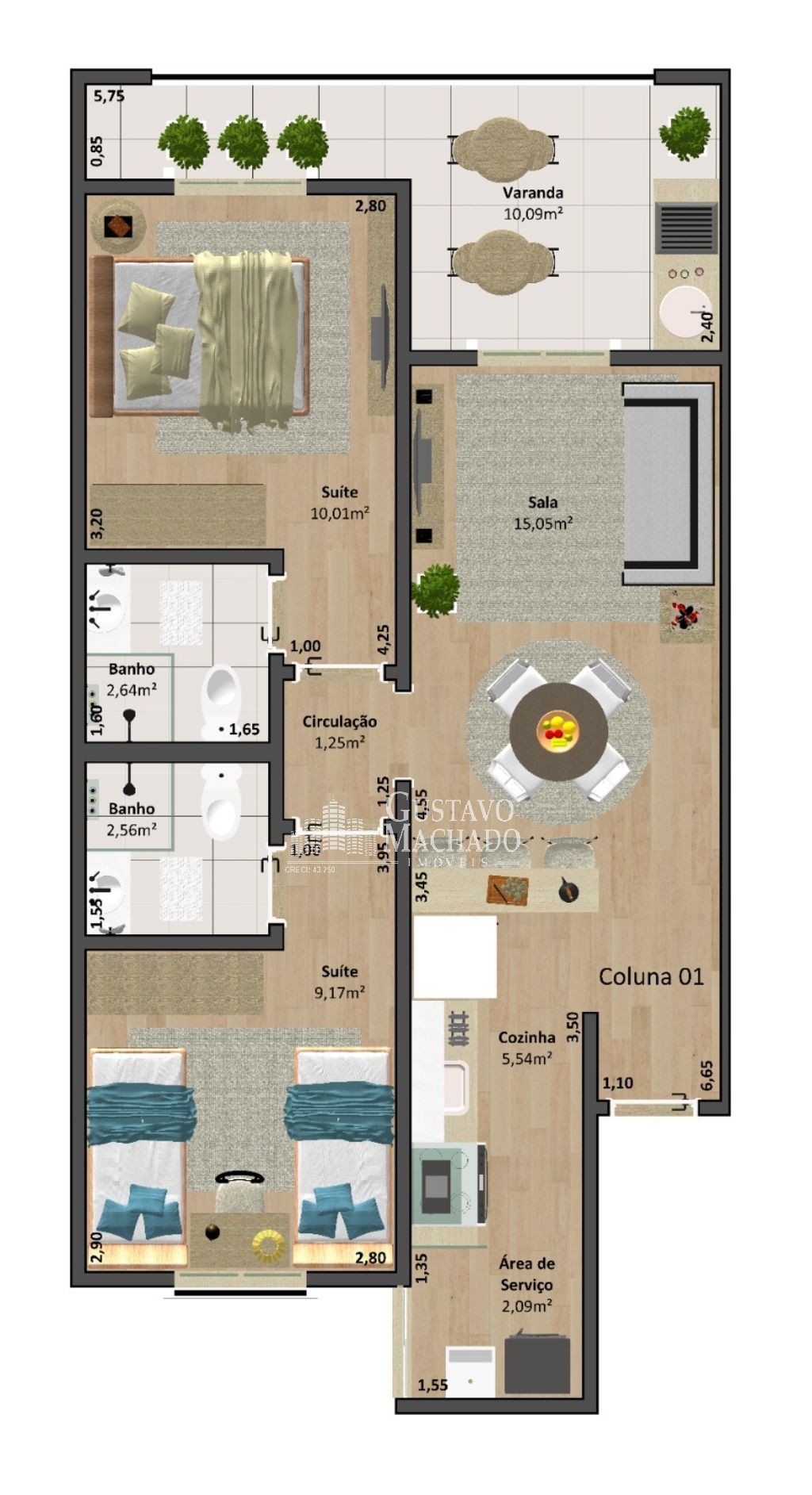 Apartamento à venda com 2 quartos, 61m² - Foto 4