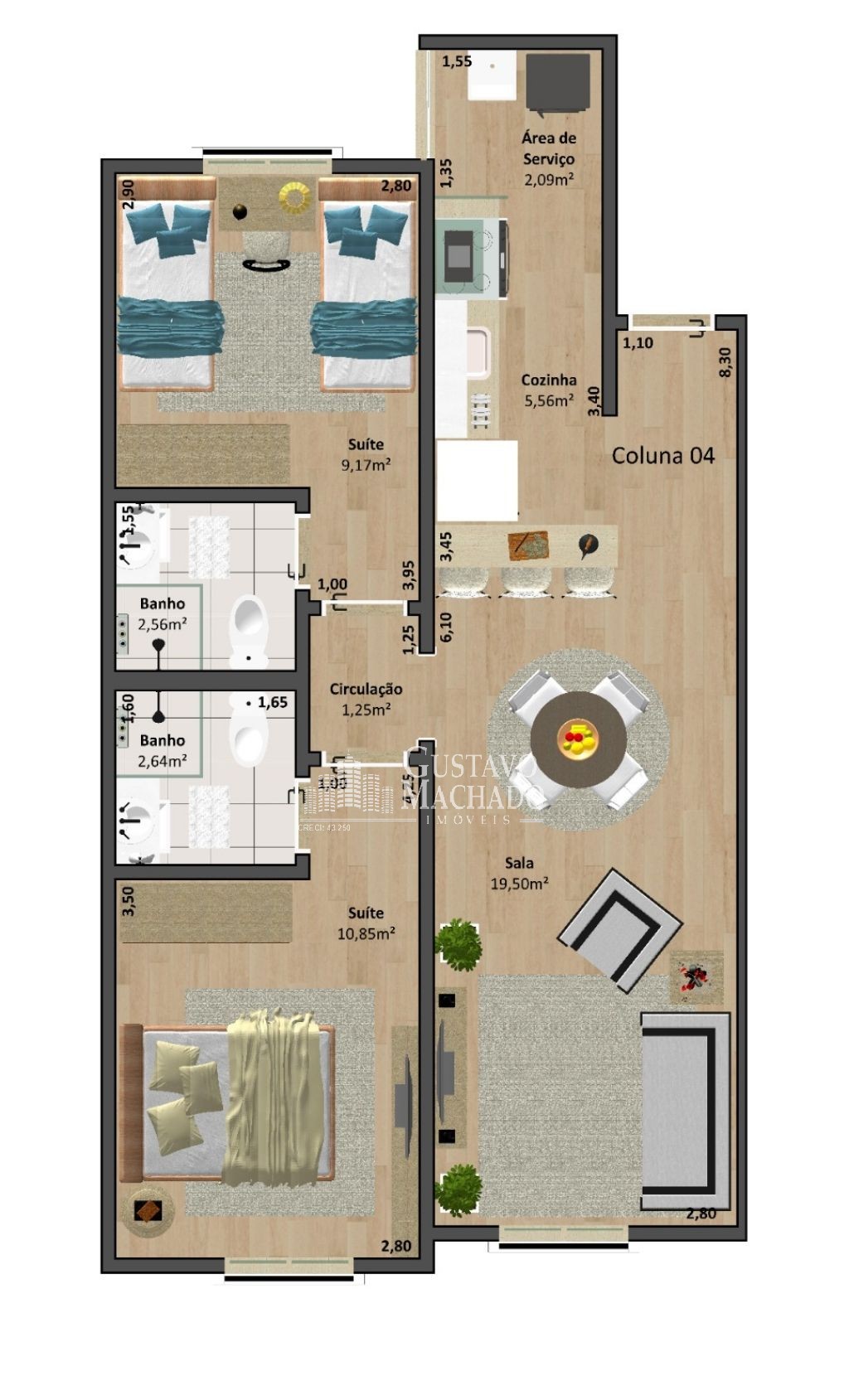 Apartamento à venda com 2 quartos, 61m² - Foto 6