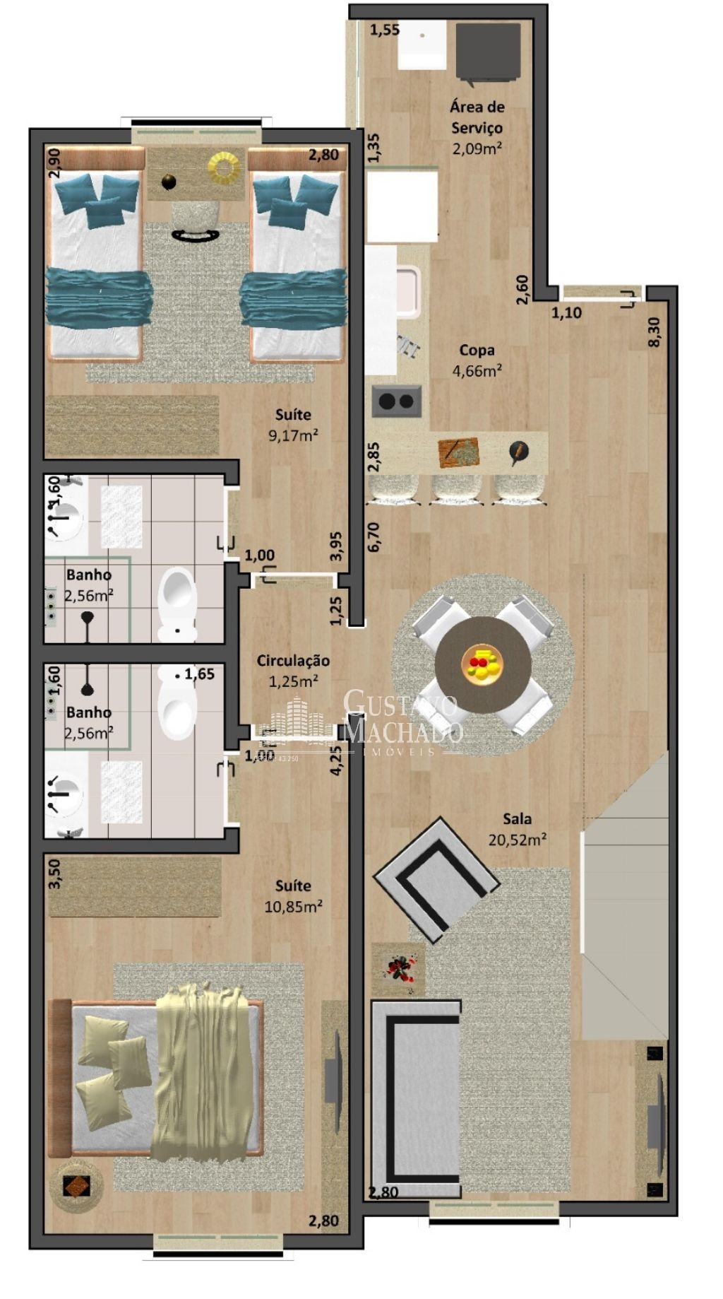 Apartamento à venda com 2 quartos, 61m² - Foto 5