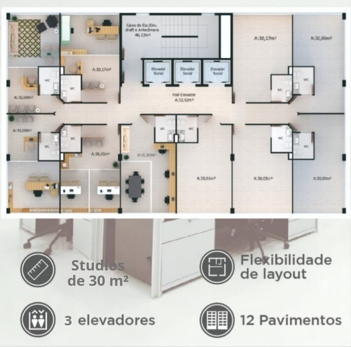 Flat/Apart Hotel, 1 quarto, 30 m² - Foto 4