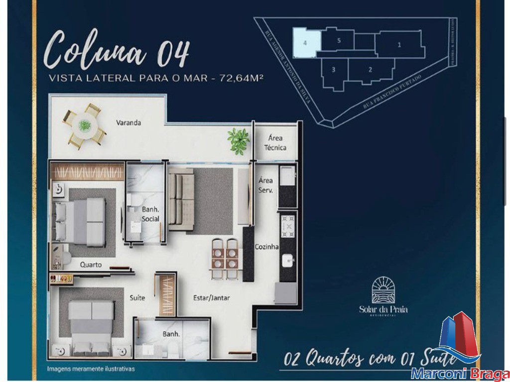 Apartamento à venda com 2 quartos, 67m² - Foto 2