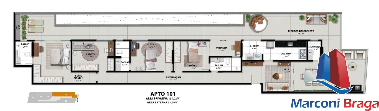 Apartamento à venda com 2 quartos, 65m² - Foto 2