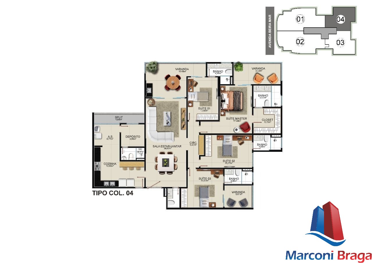 Apartamento à venda com 4 quartos, 208m² - Foto 10