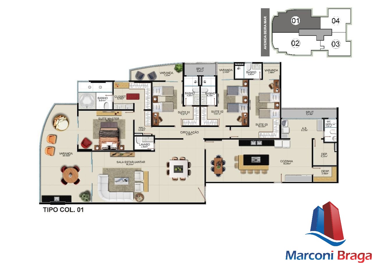 Apartamento à venda com 4 quartos, 208m² - Foto 23