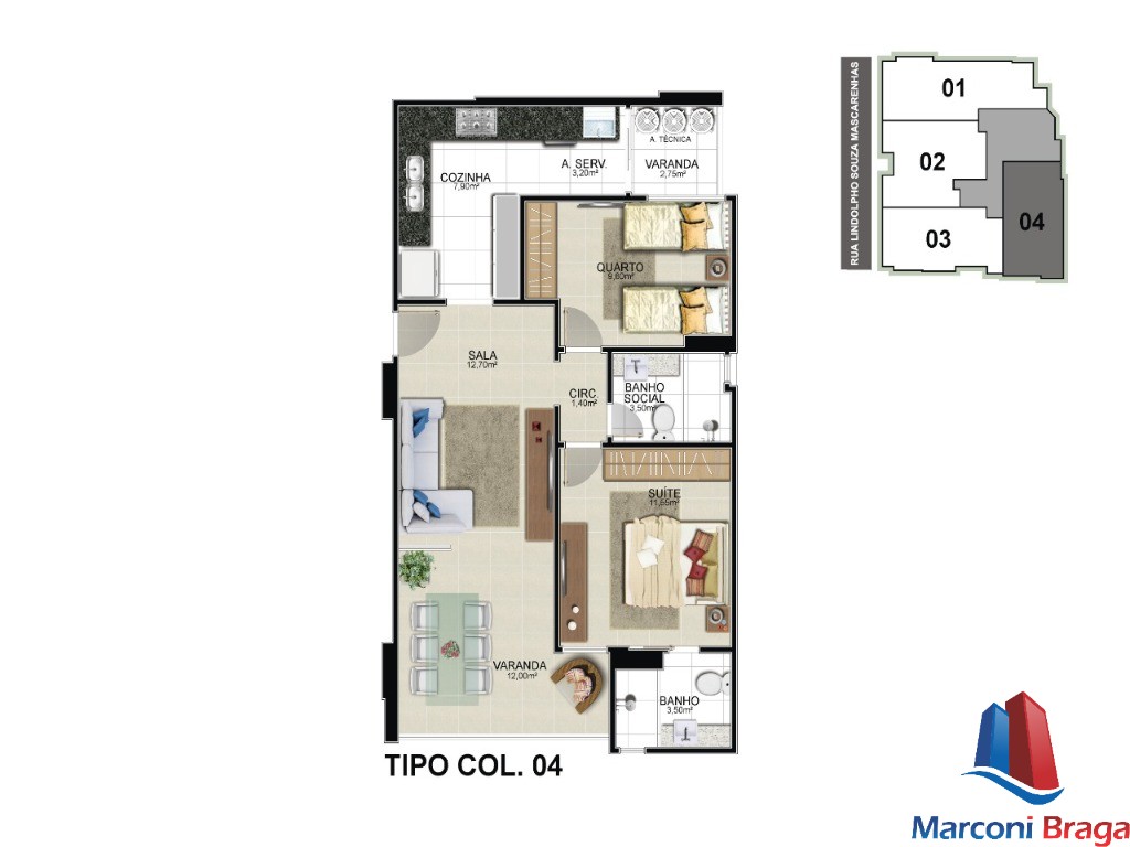 Apartamento à venda com 2 quartos, 80m² - Foto 5