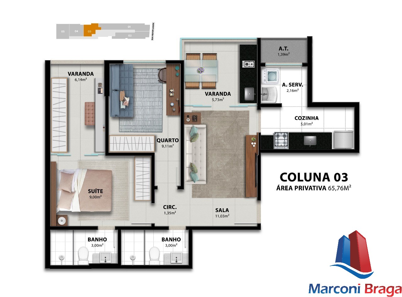 Apartamento à venda com 2 quartos, 65m² - Foto 14