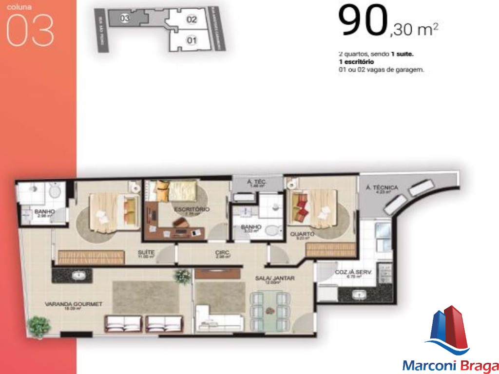 Apartamento à venda com 2 quartos, 90m² - Foto 7