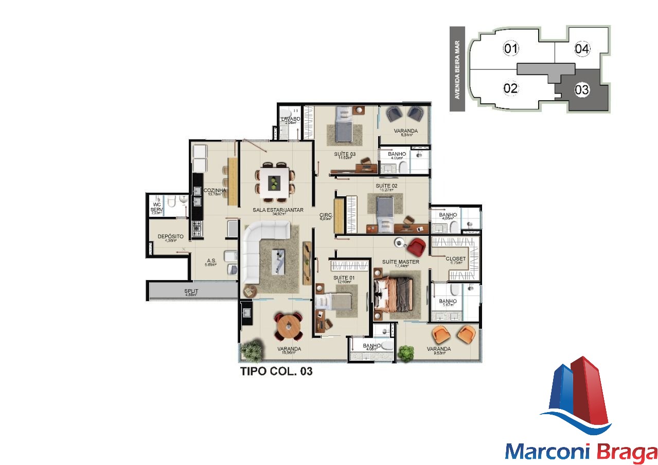 Apartamento à venda com 4 quartos, 208m² - Foto 7