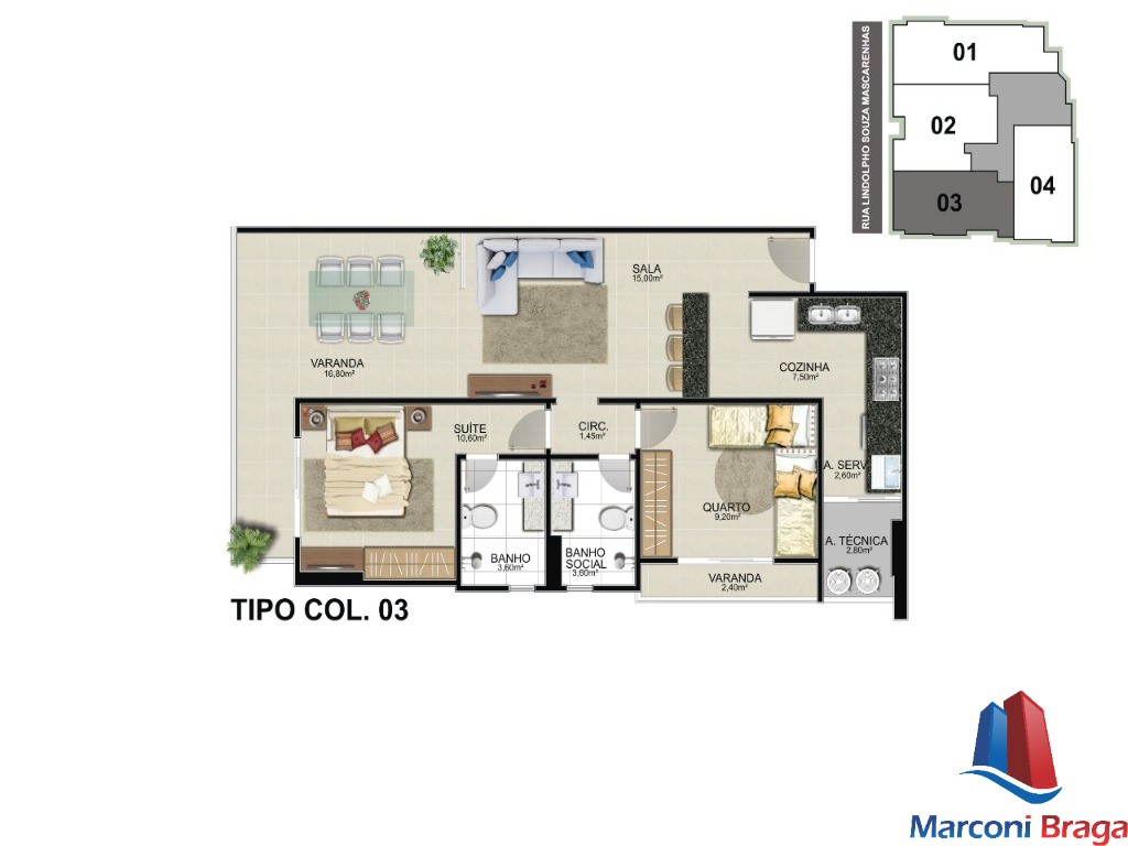 Apartamento à venda com 2 quartos, 80m² - Foto 4