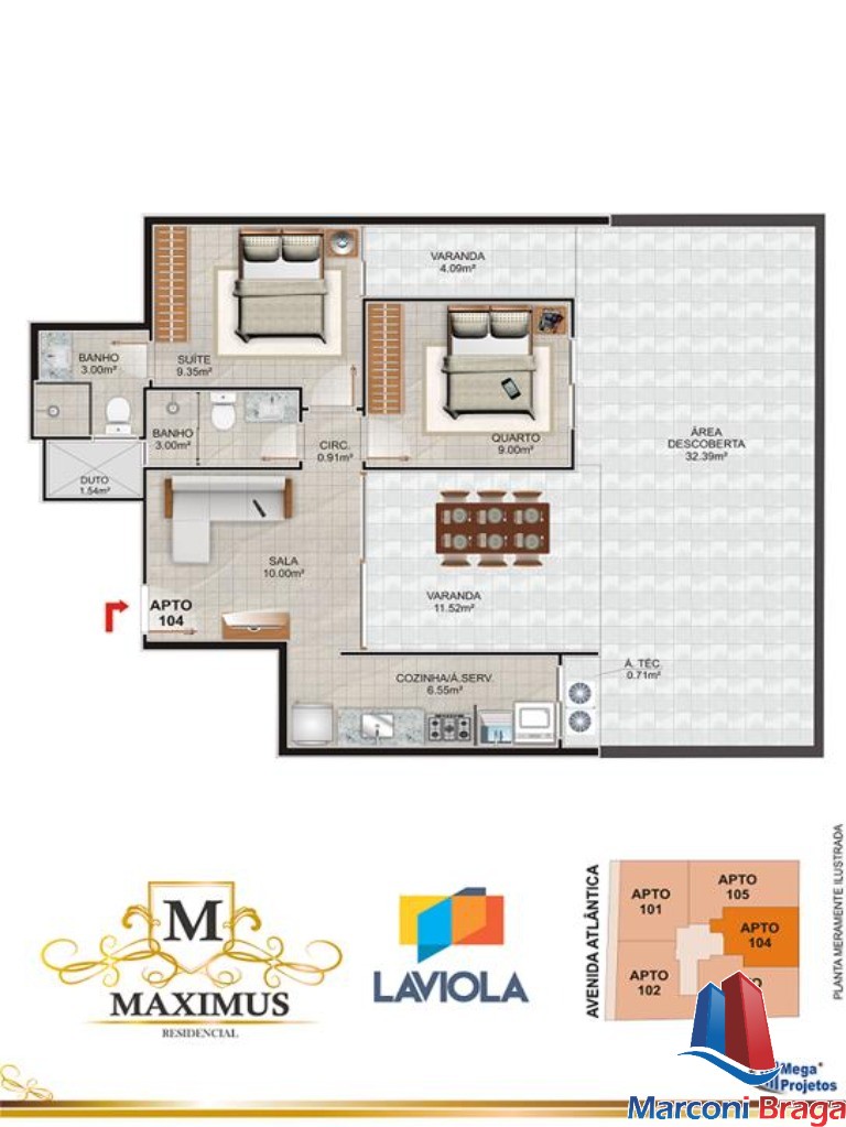 Apartamento à venda com 2 quartos, 69m² - Foto 9