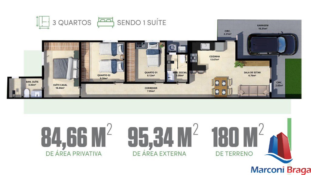 Casa, 3 quartos - Foto 2