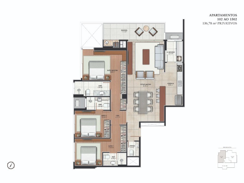 Apartamento à venda com 3 quartos, 136m² - Foto 4