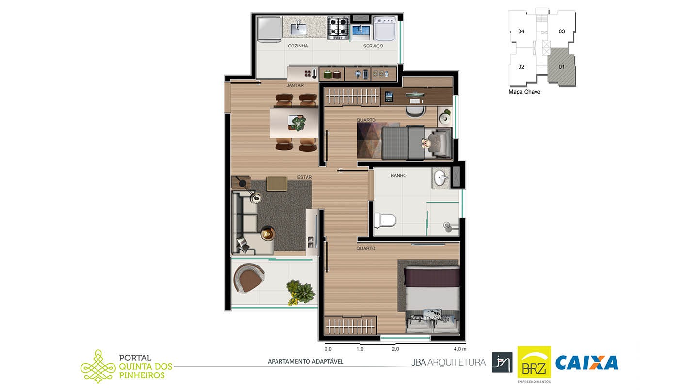 Apartamento à venda com 2 quartos, 55m² - Foto 4