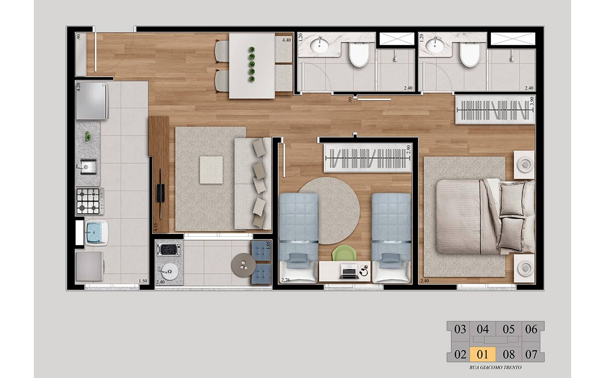 Apartamento à venda com 2 quartos, 54m² - Foto 14