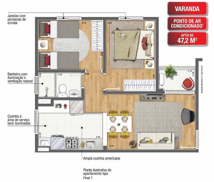 Apartamento à venda com 2 quartos, 47m² - Foto 11