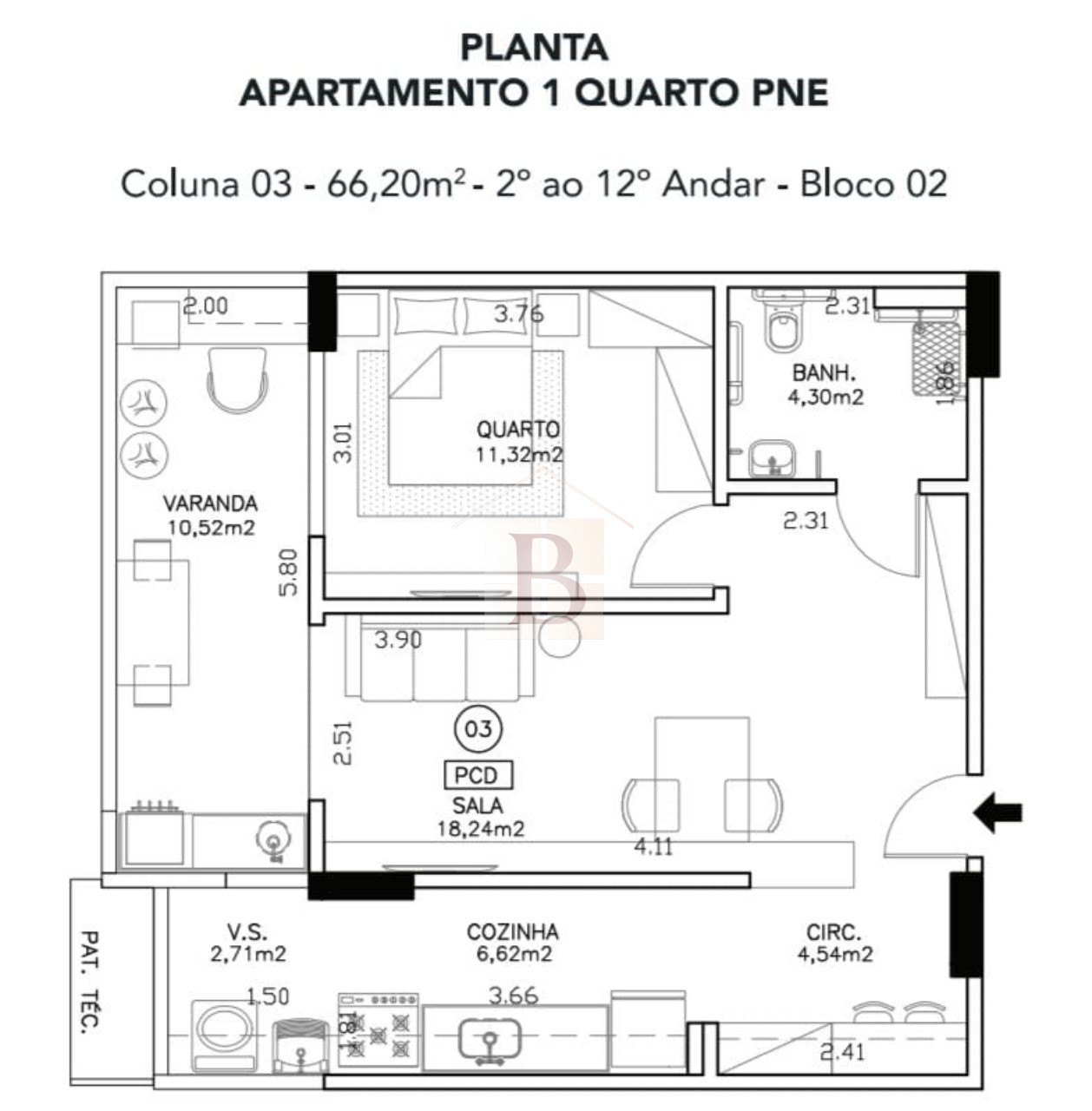 Apartamento à venda com 1 quarto, 66m² - Foto 2