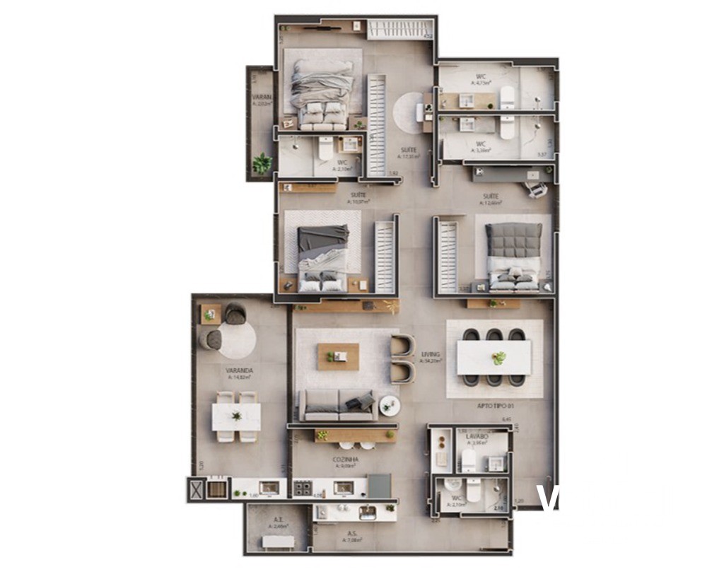 Apartamento à venda com 3 quartos, 131m² - Foto 17