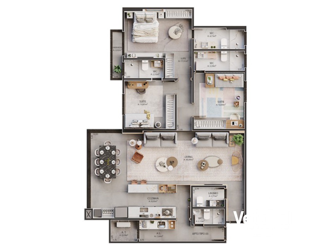 Apartamento à venda com 3 quartos, 131m² - Foto 19