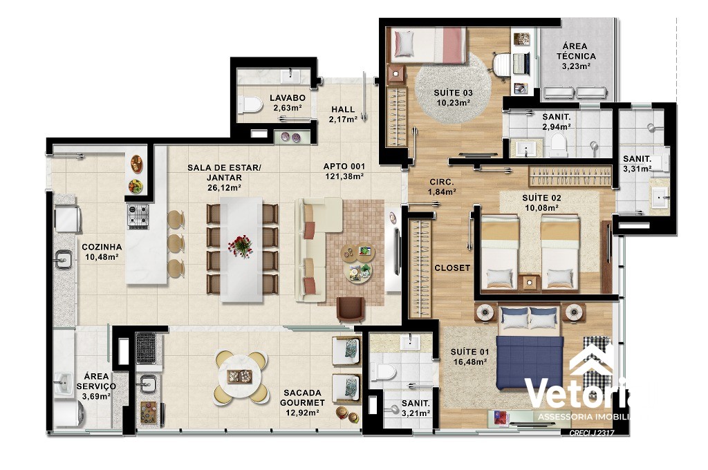 Apartamento à venda com 3 quartos, 101m² - Foto 14