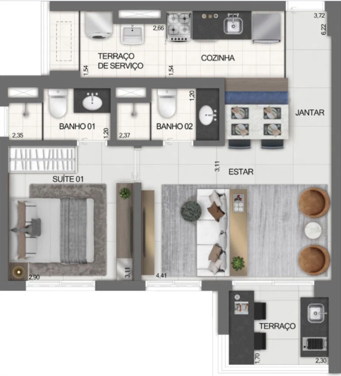 Apartamento à venda com 2 quartos, 54m² - Foto 27