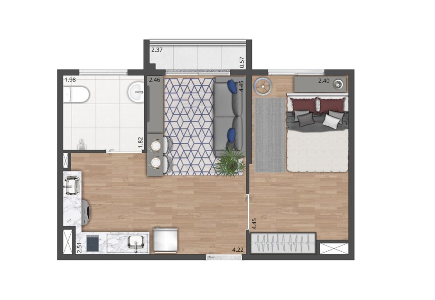 Apartamento à venda com 2 quartos, 35m² - Foto 21