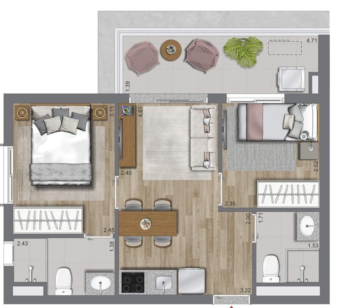 Apartamento, 2 quartos, 46 m² - Foto 29