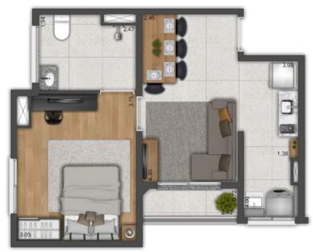 Apartamento, 1 quarto, 39 m² - Foto 14