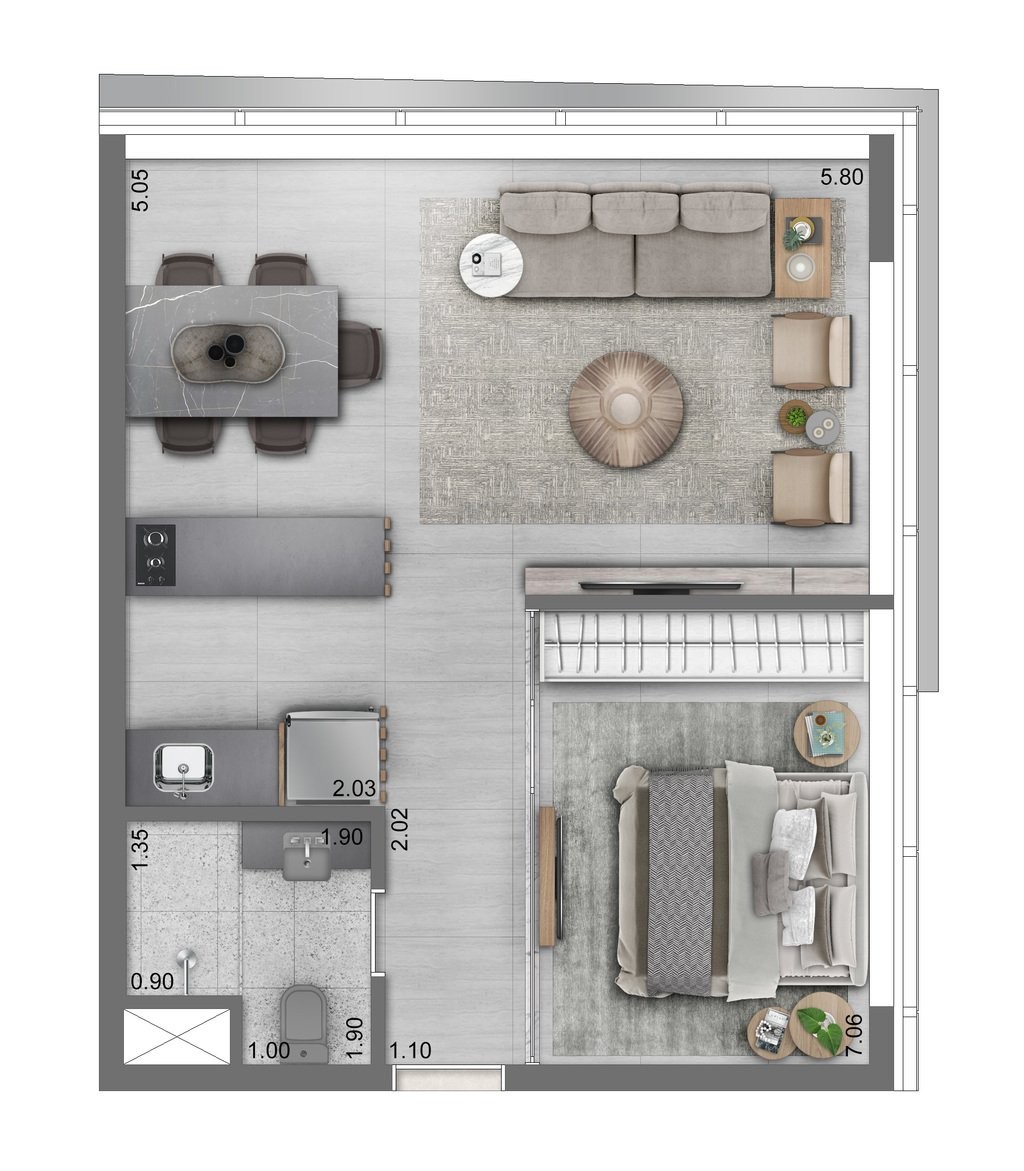 Apartamento, 1 quarto, 34 m² - Foto 25
