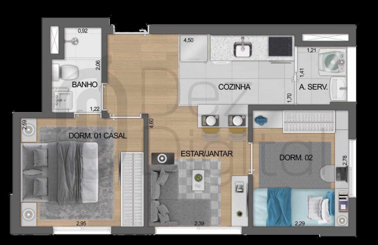 Apartamento à venda com 2 quartos, 39m² - Foto 13