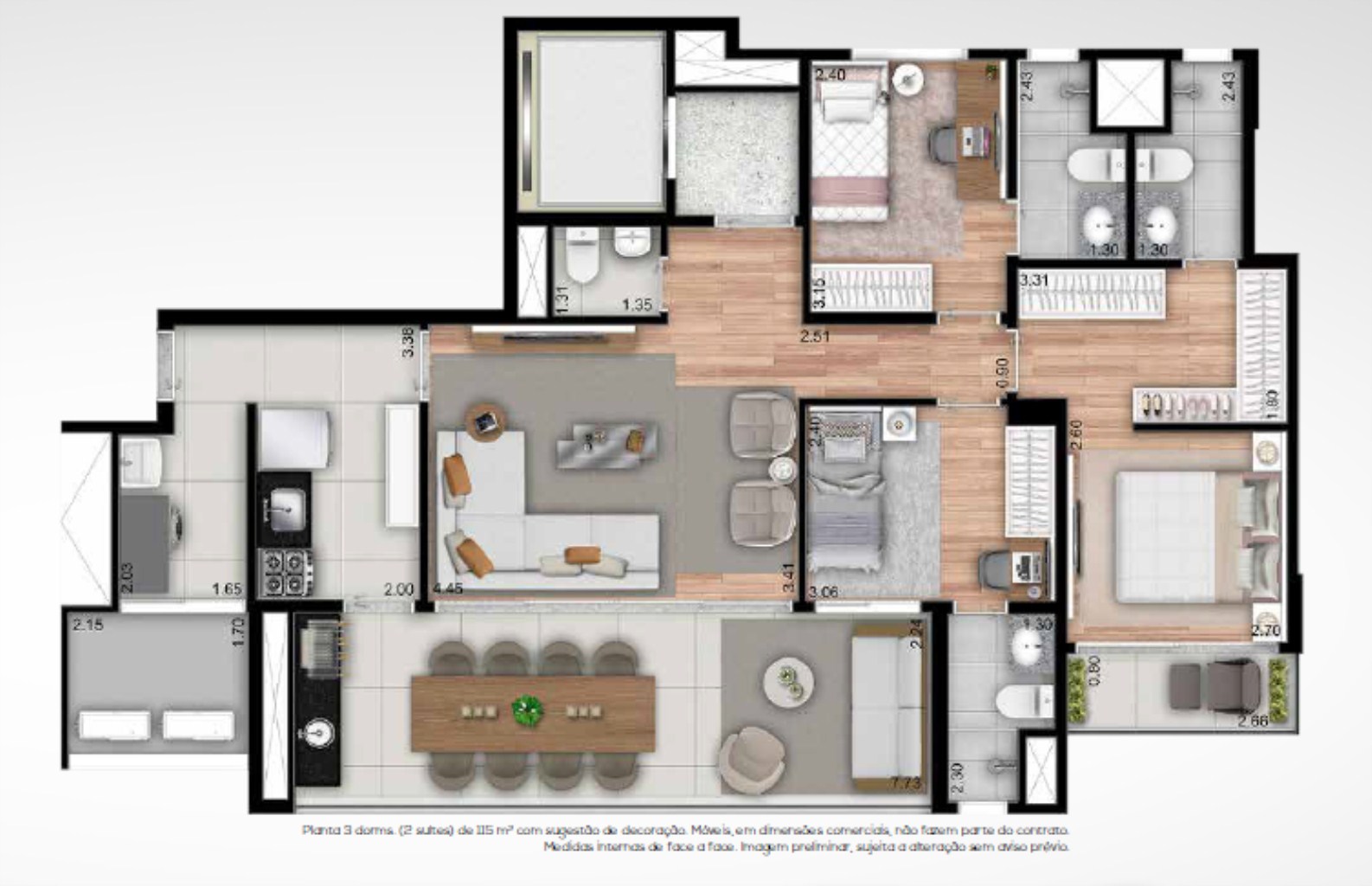 Apartamento à venda com 4 quartos, 146m² - Foto 3