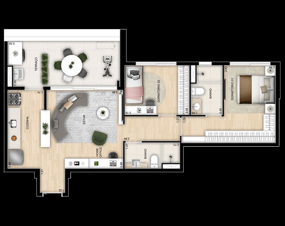 Apartamento à venda com 2 quartos, 77m² - Foto 15