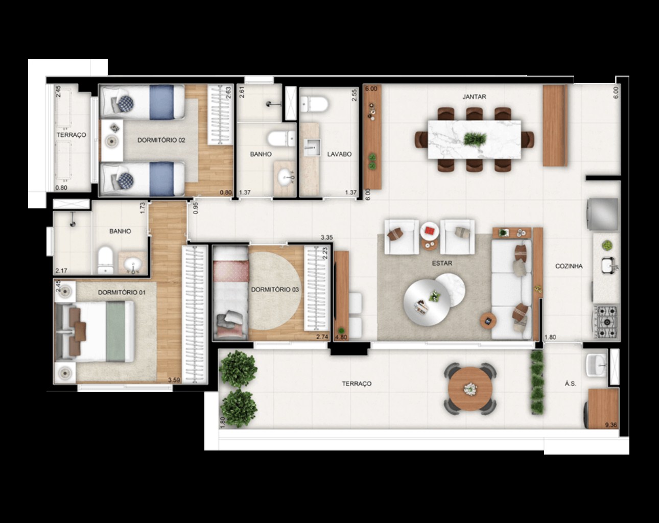 Apartamento à venda com 2 quartos, 100m² - Foto 17