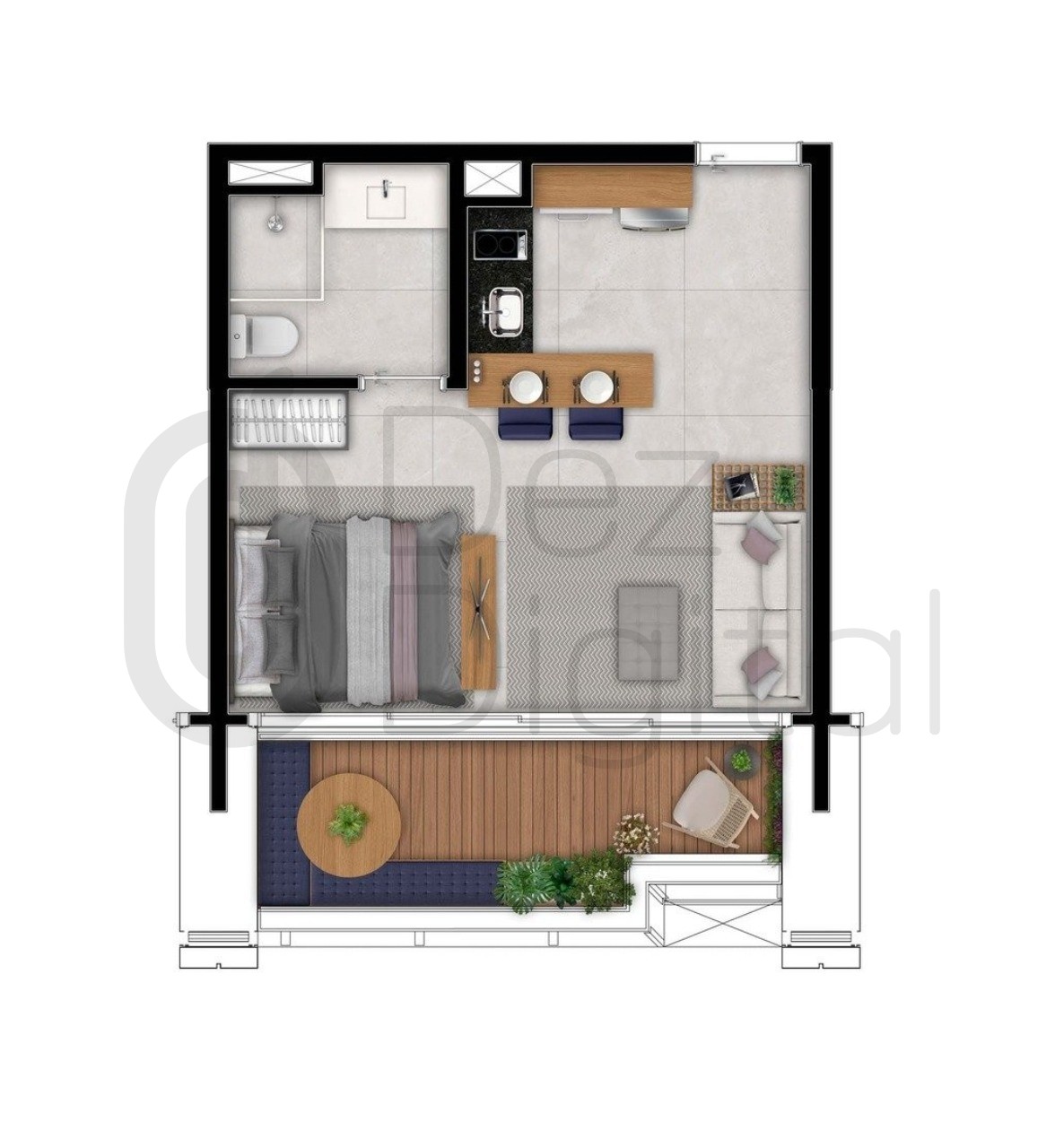Apartamento, 1 quarto, 34 m² - Foto 16