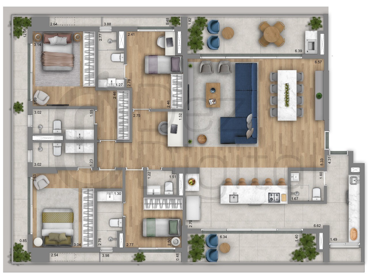 Apartamento à venda com 3 quartos, 127m² - Foto 33