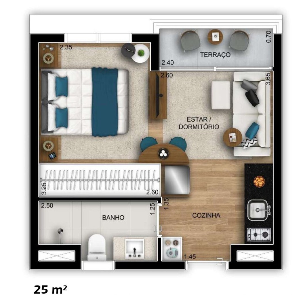 Apartamento à venda com 1 quarto, 24m² - Foto 13