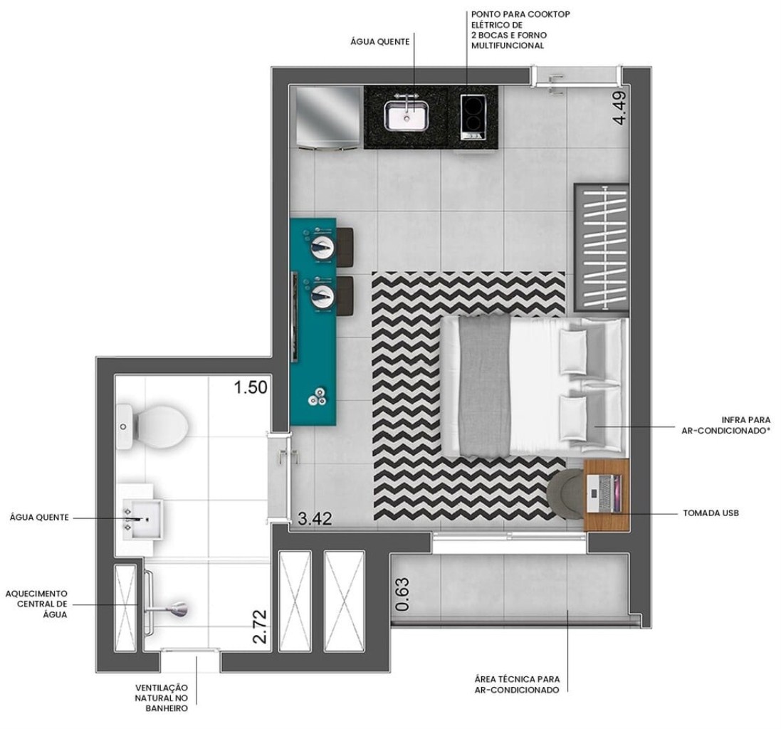 Apartamento à venda com 1 quarto, 23m² - Foto 14