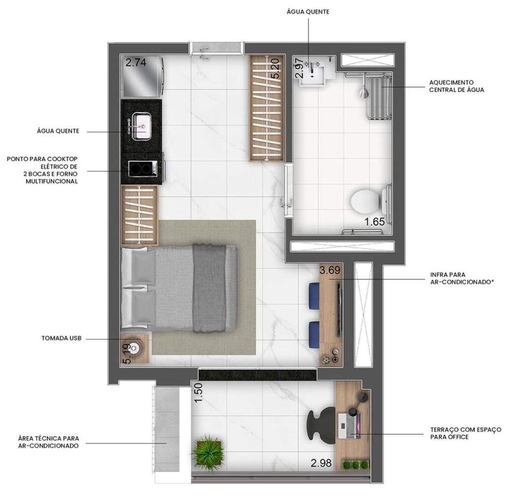 Apartamento à venda com 1 quarto, 23m² - Foto 15