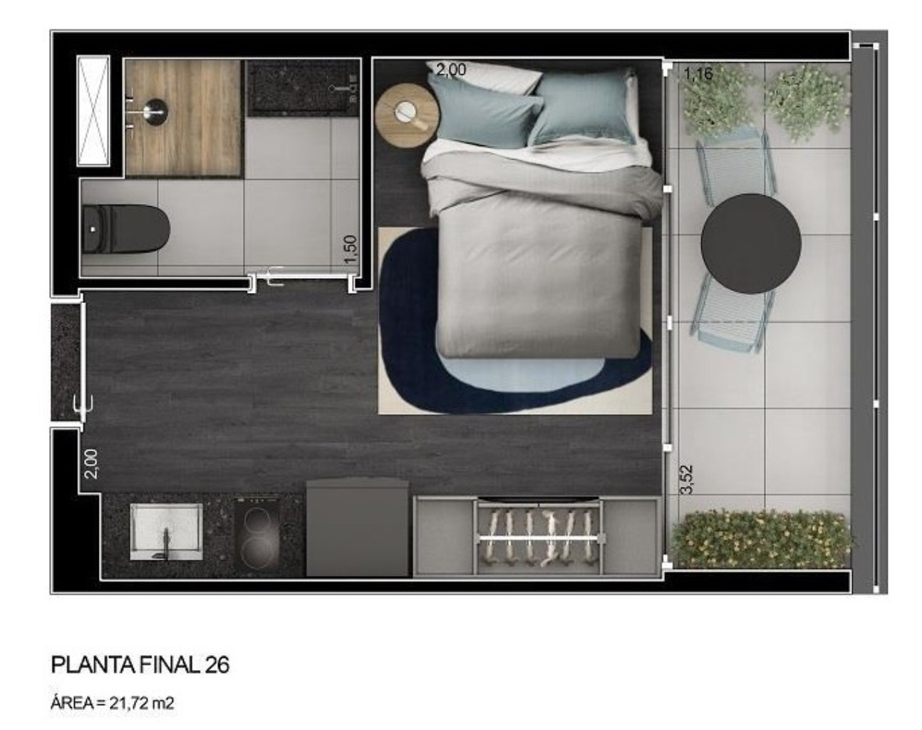 Apartamento, 1 quarto, 22 m² - Foto 12
