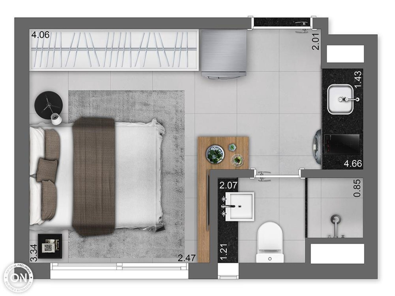 Apartamento, 1 quarto, 56 m² - Foto 13